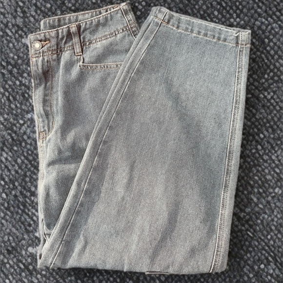 NWT Women’s Baggy Straight Wide Leg Boho Street Wear Jeans Blue Size 12 - Picture 6 of 11